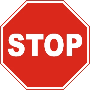 Road sign: Check for traffic in all directions before proceeding.