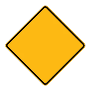 Road sign: Warning sign.