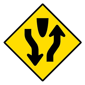 Road sign: Keep right.