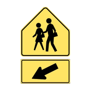 Road sign: Watch for children and be ready to stop.