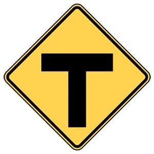 Road sign: Intersection.