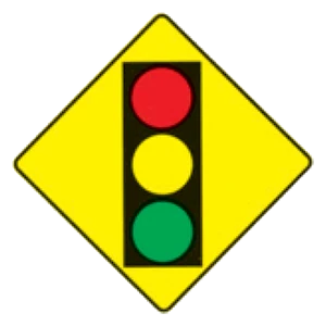 Road sign: Traffic signal ahead.