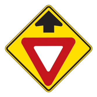 Road sign: Yield ahead.