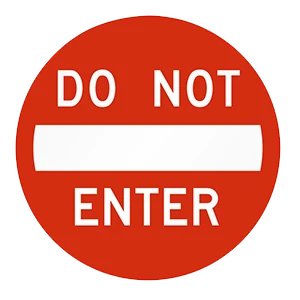 Road sign: You are about to enter a one-way street from the wrong direction.
