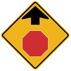 Road sign: Stop Sign Ahead.