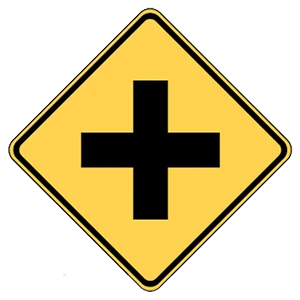 Road sign: Intersection.