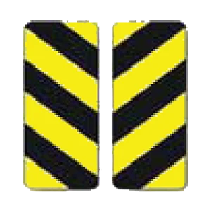 Road sign: Hazardous objects.