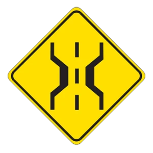 Road sign: Narrow bridge.