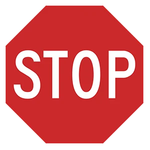 Road sign: Come to a full stop then proceed when it is safe to do so.