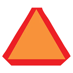 Road sign: The vehicle is traveling at speeds of 25 mph or slower.