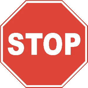 Road sign: Come to a full stop and go when it is safe to do so.
