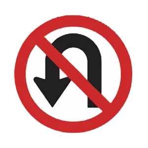 Road sign: No U-turns.