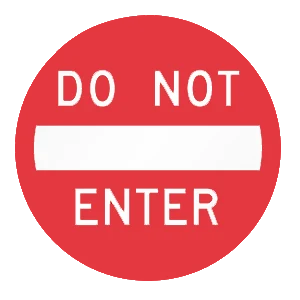 Road sign: You are about to enter a one-way street from the wrong direction.