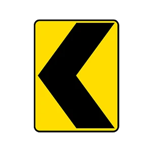 Road sign: The road is curving sharply to the left.