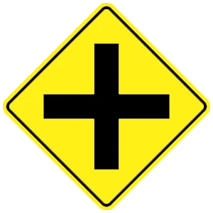 Road sign: Intersection ahead.