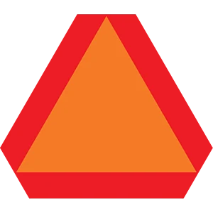 Road sign: Slow-moving vehicle.