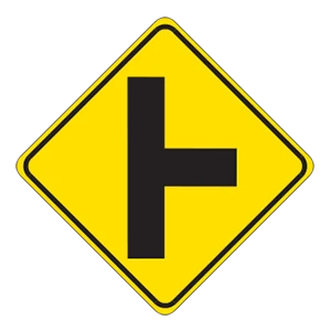Road sign: Side road.