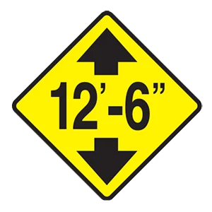 Road sign: The distance from road surface to a bridge or overpass.