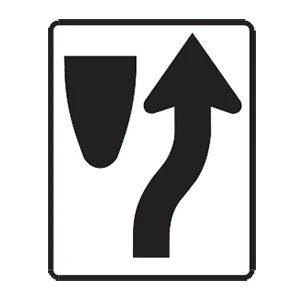 Road sign: Keep right.