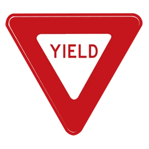 Road sign: Yield.