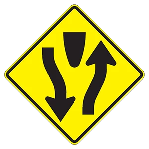 Road sign: You are approaching the beginning of a divided highway.