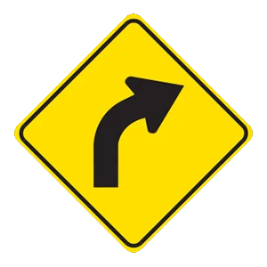 Road sign: Curve ahead.