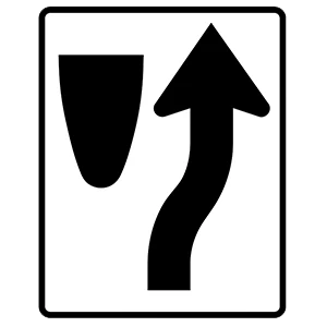 Road sign: Keep to the right.