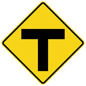 Road sign: Intersection.