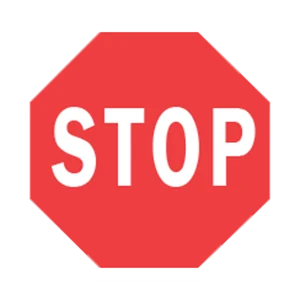 Road sign: Come to a full stop, then proceed if it is safe to do so.