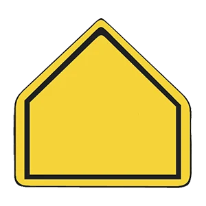 Road sign: School zone or crossing.