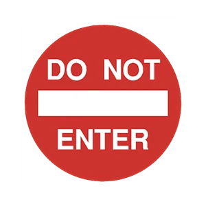 Road sign: Do not enter.