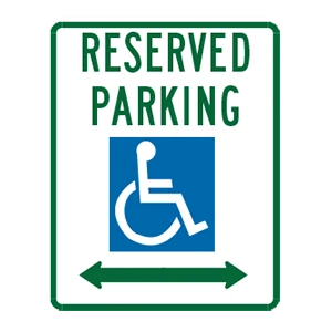 Road sign: Reserved parking.