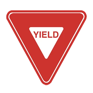 Road sign: Yield the right-of-way.