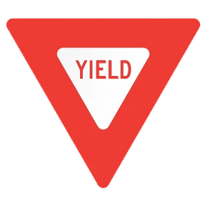 Road sign: Slow down and be prepared to stop if necessary.
