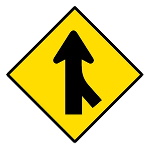 Road sign: Merging traffic from the right.