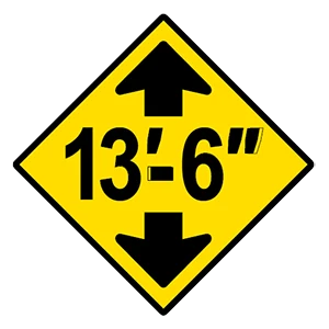Road sign: Low clearance.