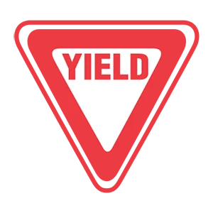 Road sign: Slow down and yield to traffic on the main road when merging.