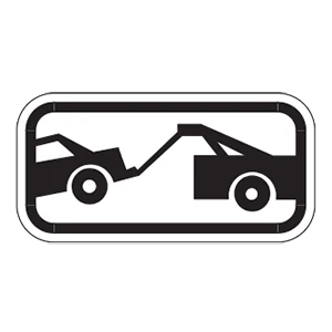 Road sign: Tow-away zone.