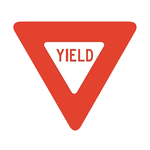 Road sign: Let cross traffic pass before proceeding.
