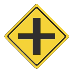 Road sign: Crossroad ahead.