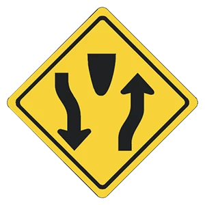 Road sign: Divided highway.