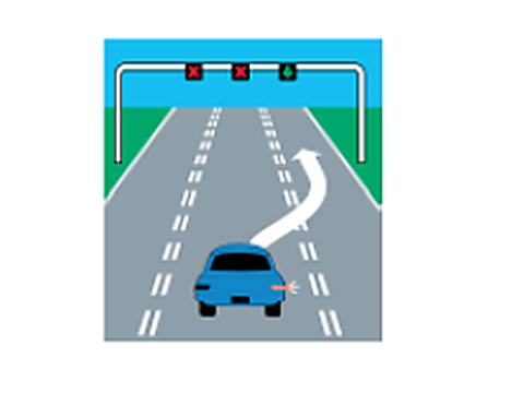 A lane control signal showing a red 'X' means: