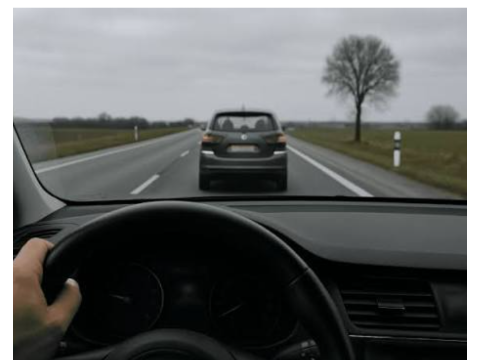 The 2-second rule for determining a safe following distance while driving is used: