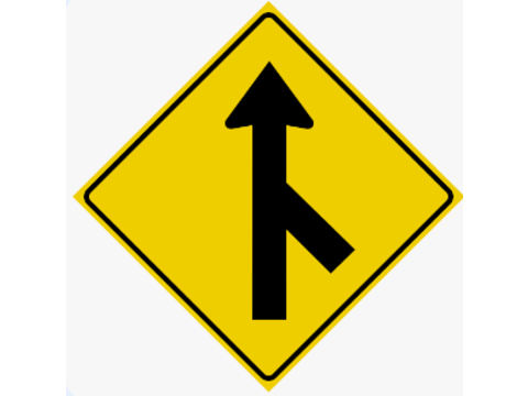 When encountering a Merge sign, a driver should: