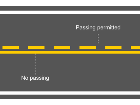A solid yellow line combined with a broken yellow line in the center of a highway means: