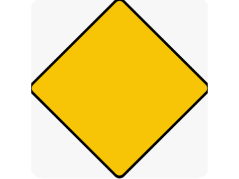 What shape is used for warning signs in Canada?